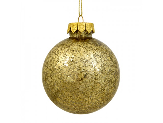Χριστουγεννιάτικη χρυσή μπάλα κρακελέ
