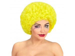Αποκριάτικη σγουρή κίτρινη περούκα Κλόουν