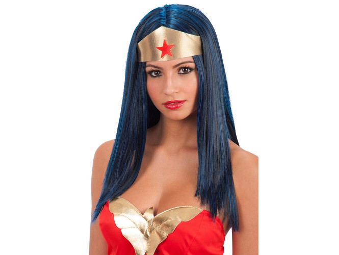 Αποκριάτικη Περούκα Μπλε Super Hero Woman