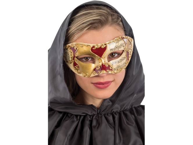 Αποκριάτικη χρυσή με μπορντό βενετσιάνικη μάσκα ματιών
