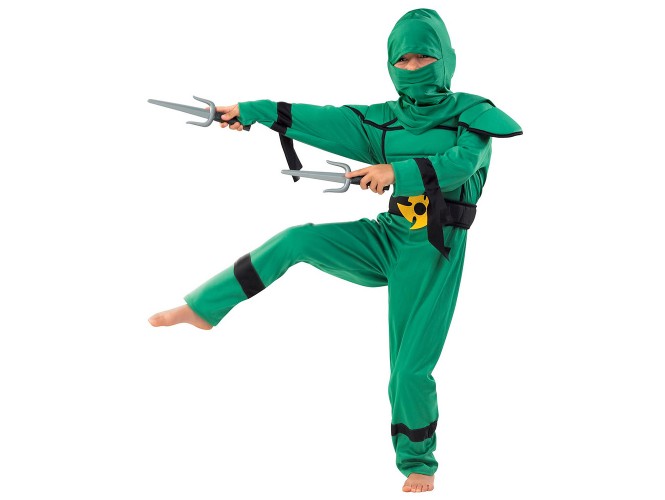 Αποκριάτικη παιδική στολή νίντζα μαχητής πράσινος
