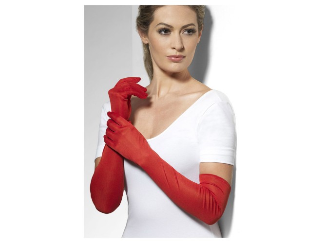 Αποκριάτικα κόκκινα μακριά γάντια