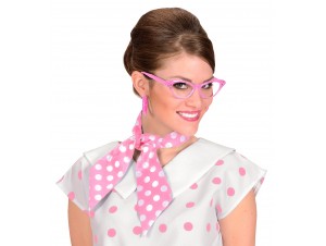 Αποκριάτικο ροζ πουά φουλάρι