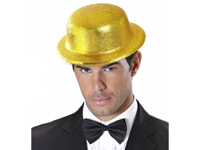 Αποκριάτικο καπέλο βαριετέ χρυσό με γκλίτερ