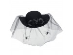 Καπέλο μαύρο με βέλο και αράχνες