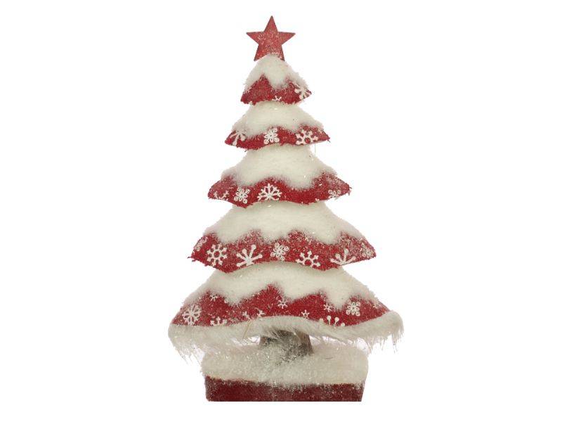 Χριστουγεννιάτικο Διακοσμητικό Δέντρο Λευκό - Κόκκινο 25 x 9 x 42 εκ.