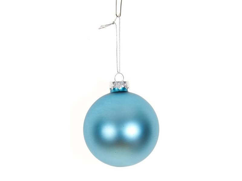 Χριστουγεννιάτικη Γυάλινη Μπάλα Γαλάζιο Ματ 10 εκ.