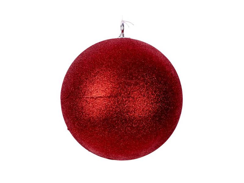 Χριστουγεννιάτικη Μπάλα Decor Κόκκινη με Glitter 20 εκ.