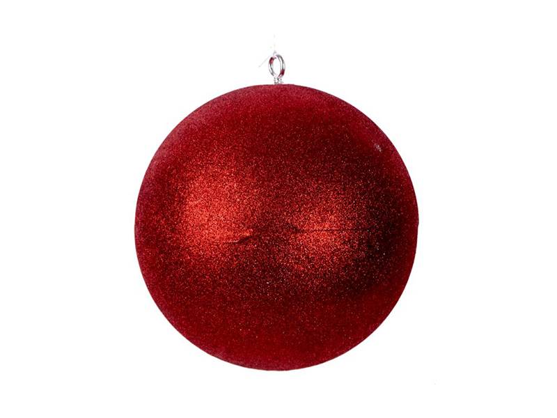 Χριστουγεννιάτικη Μπάλα Decor Κόκκινη με Glitter 25 εκ.