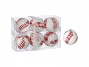 Χριστουγεννιάτικη Πλαστική Μπάλα Δέντρου 8 εκ. Set 6 τμχ.