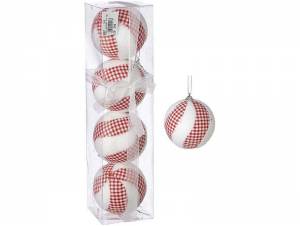 Χριστουγεννιάτικη Πλαστική Μπάλα Δέντρου 10 εκ. Set 4 τμχ.