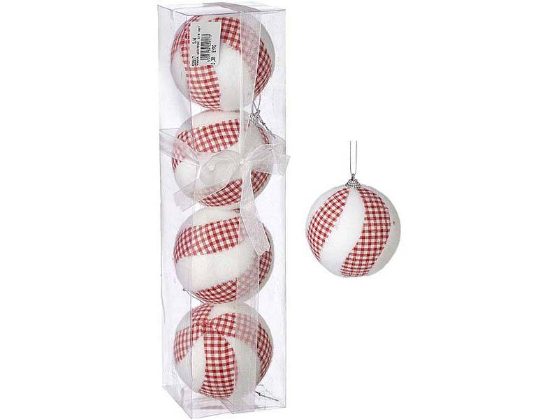 Χριστουγεννιάτικη Πλαστική Μπάλα Δέντρου 10 εκ. Set 4 τμχ.