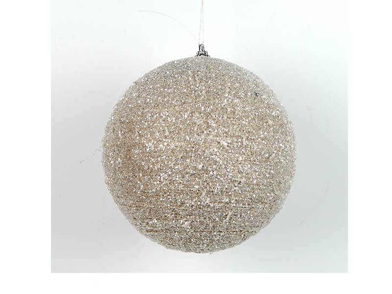 Χριστουγεννιάτικη Μπάλα Decor Φυσικό Χρώμα με Glitter 15 εκ.