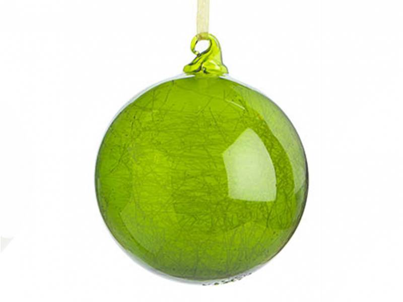 Χριστουγεννιάτικη Γυάλινη Πράσινη Μπάλα διάφανη