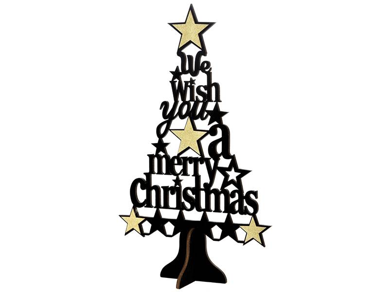 Χριστουγεννιάτικο μαύρο επιτραπέζιο ξύλινο δέντρο