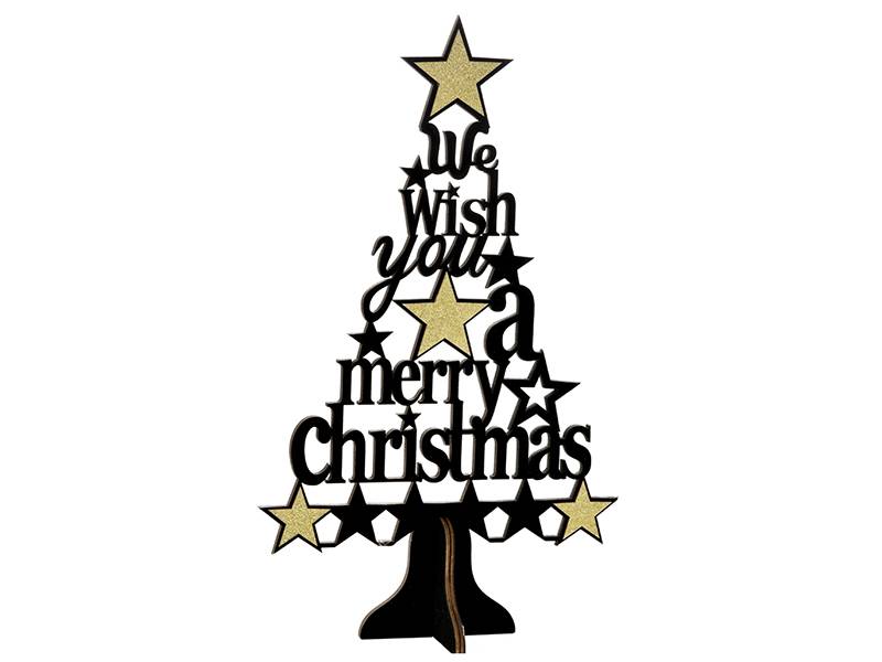 Χριστουγεννιάτικο μαύρο επιτραπέζιο ξύλινο δέντρο