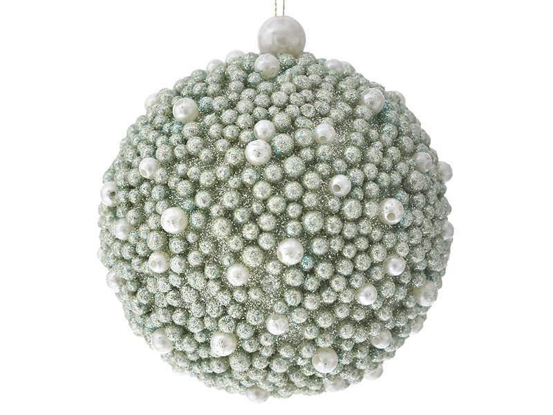 Χριστουγεννιάτικηπράσινη μπάλα με πέρλες
