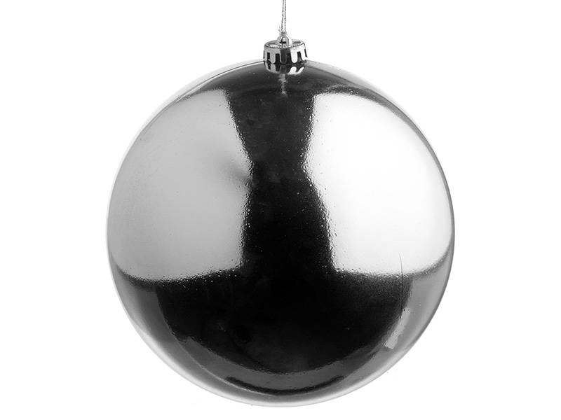 Χριστουγεννιάτικη Πλαστική Μπάλα Ασημί 20 εκ.
