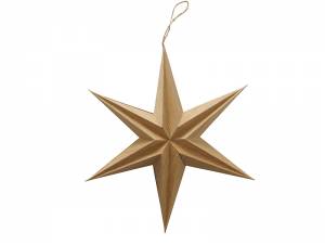 Χριστουγεννιάτικο Διακοσμητικό Καφέ μενταγιόν Kassia σε Σχήμα Αστέρι 30 εκ.
