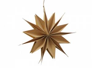 Χριστουγεννιάτικο Διακοσμητικό Καφέ μενταγιόν Kassia σε Σχήμα Αστέρι 30 εκ.