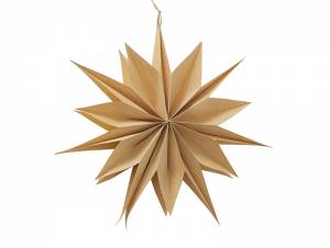 Χριστουγεννιάτικο Διακοσμητικό Καφέ μενταγιόν Kassia σε Σχήμα Αστέρι 50 εκ.