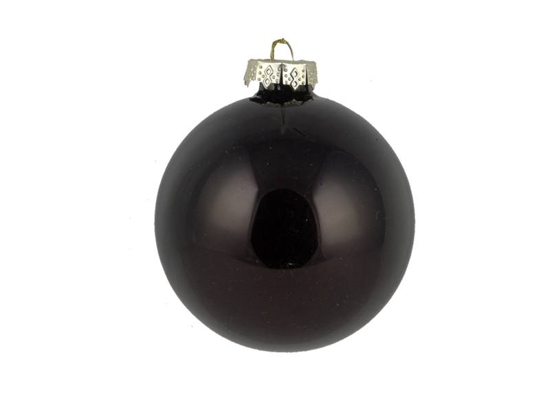 Χριστουγεννιάτικη Γυάλινη Μπάλα Σκούρο Καφέ Ματ 10 εκ.