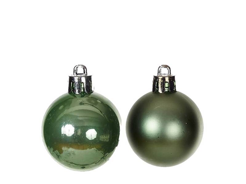 Χριστουγεννιάτικη Πλαστική Μπάλα Πράσινο της Μέντας 4 εκ. Set 16 τμχ.