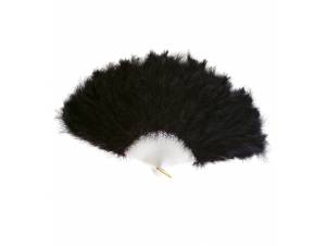 Αποκριάτικη Βεντάλια με Μαύρα Φτερά