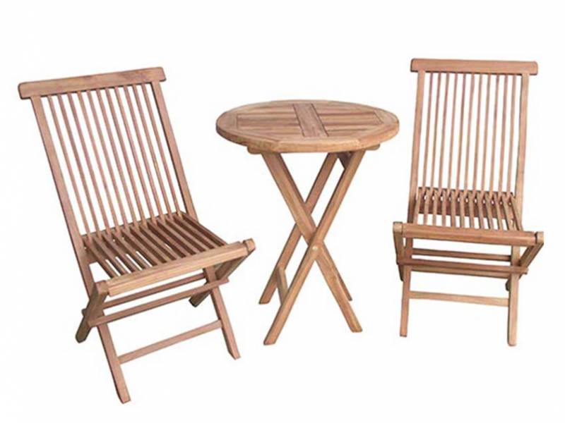 Set 3 τμχ. Τραπεζάκι με καρέκλες Teak έπιπλα κήπου bigstore.gr