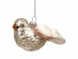 Χριστουγεννιάτικο στολίδι γυάλινο πουλάκι