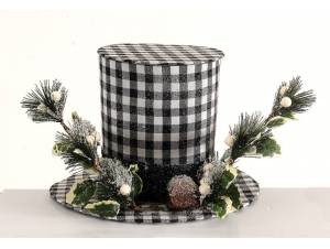 Διακοσμητικό καπέλο καρό με berries