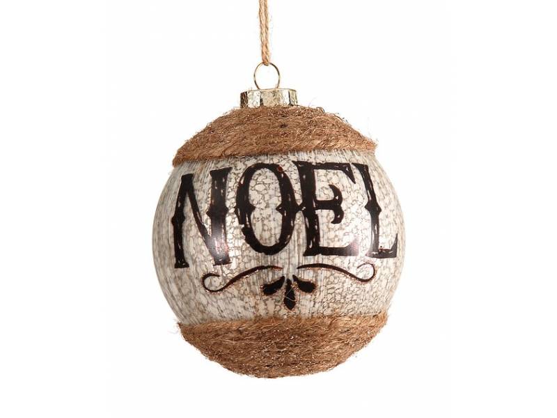  Χριστουγεννιάτικη μπάλα Ψάθινη"NOEL"