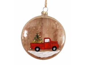 Χριστουγενιάτικο στολίδι Αμάξι με δέντρο