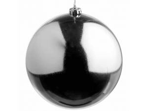 Χριστουγεννιάτικη μπάλα πλαστική ασημί 25 εκ.