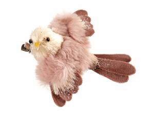 Διακοσμητικό στολίδι Ροζ πουλί με κλιπ