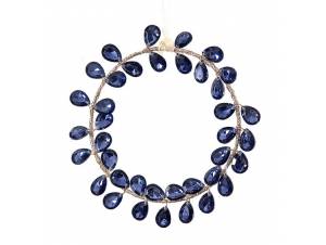 Διακοσμητικό κρεμαστό στεφάνι κρυστάλλινο μπλε