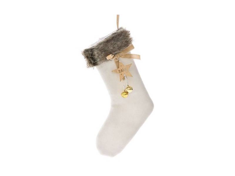Χριστουγεννιάτικη κάλτσα μποτάκι λευκό