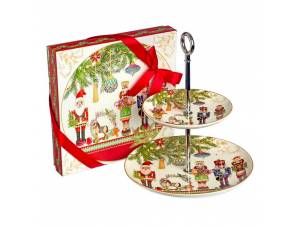 Διπλή πιατέλα 2 επιπέδων από πορσελάνη