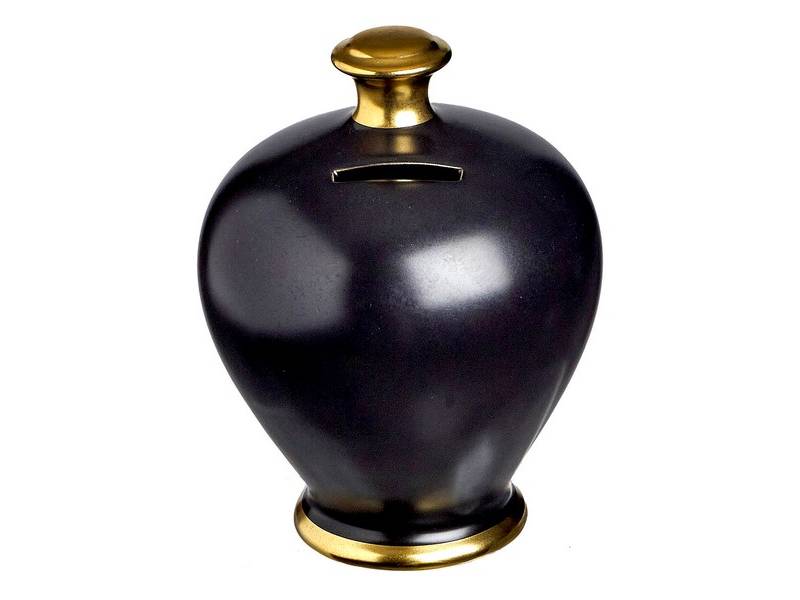 Κουμπαρας κεραμικός μαύρος ματ 15 εκ.