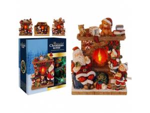 Διακοσμητική παράσταση τζάκι με άγιος βασίλη