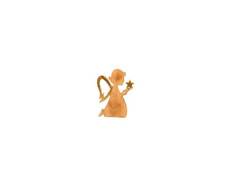 Επιτραπέζιο αγγελάκι κορίτσι με αστέρι ξύλο φυσικό