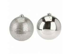Χριστουγεννιάτικη μπάλα πλαστική ασημί