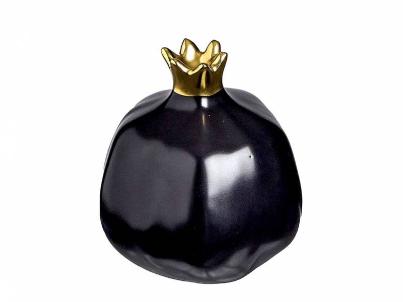 Διακοσμητικό ρόδι κεραμικό μαύρο ματ