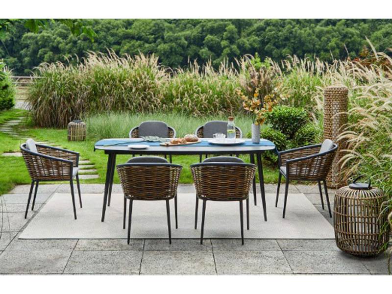 Musses Rattan/D7 Dining Set Λευκό έπιπλα κήπου bigstore.gr