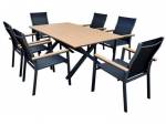 Τραπεζαρία αλουμινίου-polywood BIAN-KARw 160x92 έπιπλα κήπου bigstore.gr