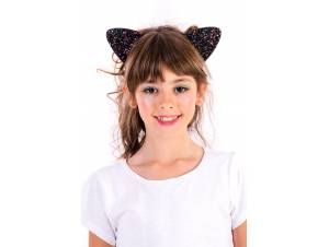 Αποκριάτικη Στέκα Γάτας Με Στρας