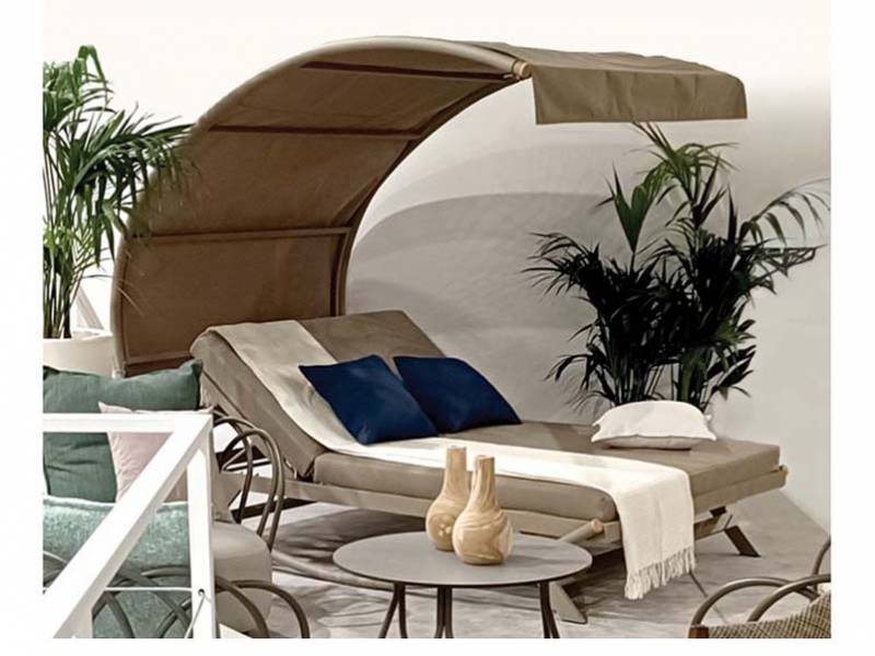 Ξαπλώστρες Daybed με τέντα έπιπλα κήπου bigstore.gr