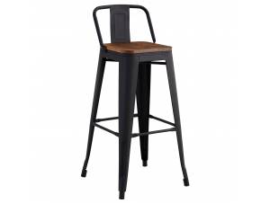 RELIX Wood Σκαμπό Bar με Πλάτη