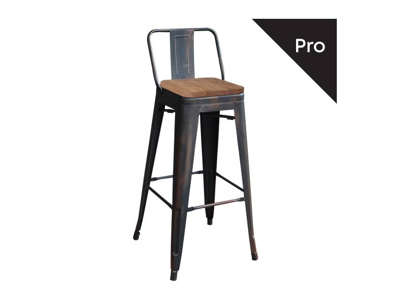 RELIX Wood Σκαμπό Bar-Pro με Πλάτη