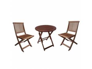 Set 3 τεμ. Τραπεζαρία Κήπου Ξύλινη Meranti έπιπλα κήπου bigstore.gr